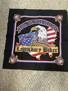 - Motorcycle Rider Bandanna Vintage Looking Clothing 22 X 22 - Picture 1 of 3