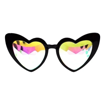 Gafas con lentes caleidoscopio de gran tamaño en forma de corazón festival fiesta novedad Foto 1 de 4