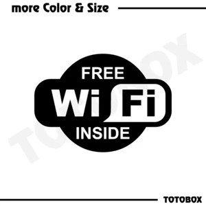 Adesivo decalcomanie interne wifi gratuito negozio negozio negozio vinile decalcomania - Foto 1 di 6