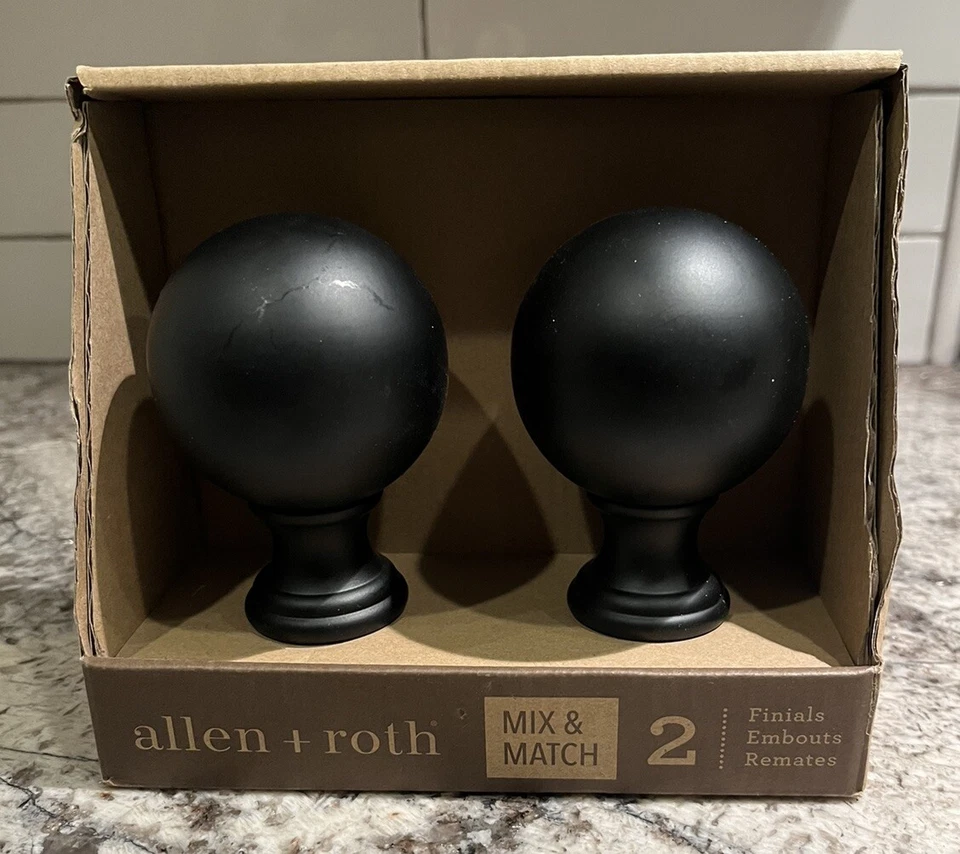 Par de remates Allen & Roth acabado negro mate encontrados #0634445 algo de desgaste Foto 1 de 4
