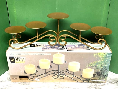 San Miguel Candle Bridge Curved Metal Centerpiece - Image 1 of 4