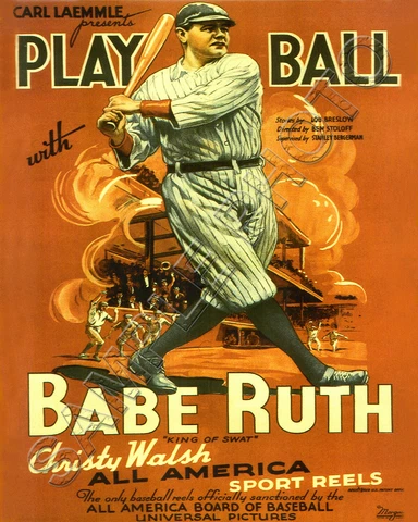 BABE RUTH NEW YORK YANKEES PLAY BALL 8X10 MOVIE PHOTO FROM 1934 Cover