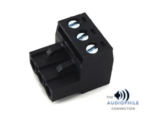 BRAND NEW BLACK AUDIOCONTROL 3 PIN TERMINAL POWER WIRE PLUG ~ HIGHEST QUALTY! - Picture 1 of 3