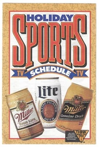 RARE VERSION NFL NBA Football Basketball Schedule !!! Miller UNKNOWN YEAR !!! - Picture 1 of 2