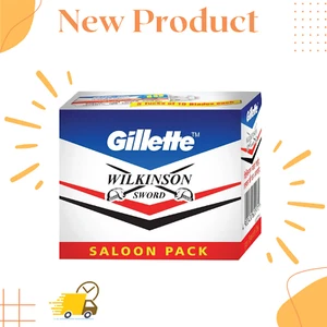 100 X Gillette Wilkinson Sword Double Edge Safety Razor Blades Saloon Pack - Picture 1 of 3