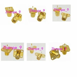 Connector SMA male plug & female jack Flange solder PTFE Panel deck mount - Picture 1 of 25