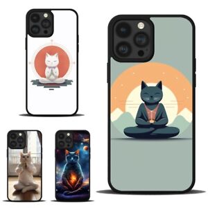 yoga different poses cats For Samsung A14 A13 A15 A53 A54 4G 5G Anti-skid