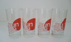 Vintage Sun Tea Glasses Set of 4 Red Logo - Picture 1 of 7