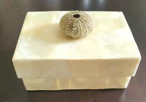 Weißes Perlmutt rechteckiger Schmuck Schmuck Schmuck Box Hochzeit Kosmetik - Bild 1 von 7
