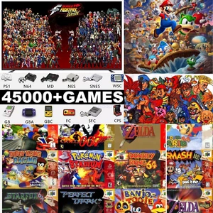 45000+ 4K HDMI Pre-Loaded Retro Game Stick Video Games 2X Wireless Controller - Picture 1 of 14