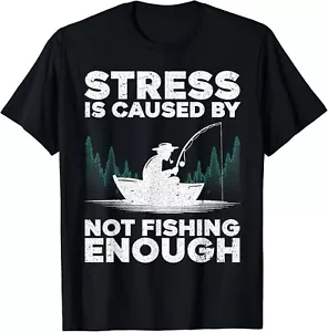 Funny Fishing Design For Men Women Bass Fly Fishing Lovers Gifts Unisex T-Shirt - Picture 1 of 3