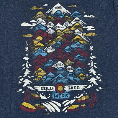 Yo Colorado 14ERS 14,000' Mountain Peaks 男式小号短袖 T 恤 — 第 1/4 张图片