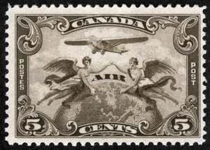 CANADA Sc C1 Brown Olive 5¢ MNH Original Gum Air Mail - Picture 1 of 1