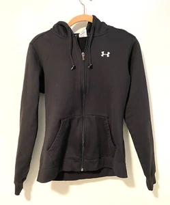 Under Armour Youth Zip Up Hoodie Medium M Sweatshirt Jacket- Black - Picture 1 of 3
