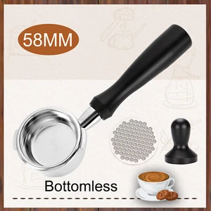 58MM Coffee Portafilter For Gaggia Espresso Bottomless Naked Filter Puck Screen - Picture 1 of 19