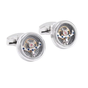 Watch Mechanical Cufflinks For Men Cuff Button On Shirt Luxury Jewelry 1 Pair - Picture 1 of 7