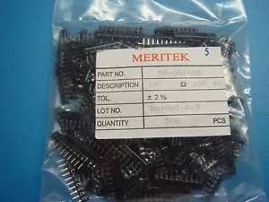 (200) MERITEK RB05105G 1M Ohm +/-2% 5R 10 PIN SIP THICK FILM RESISTOR NETWORK - Picture 1 of 6