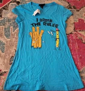 NEW NWT NOST Self Esteem juniors L I break the rules graphic tee shirt school - Picture 1 of 5