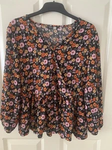 Summer Floral V Neck Blouse - Picture 1 of 5