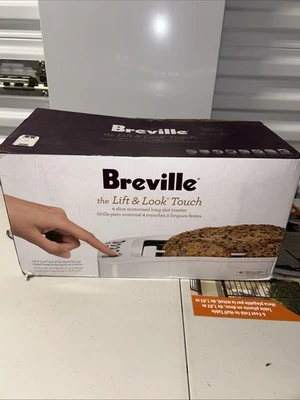 BREVILLE LIFT & LOOK LONG SLOT 4 SLICE TOASTER 1600W BTA630XL - WHITE - Image 1 of 4