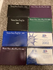 Lot Of Us Proof Sets 1975; 1980; 1983 1991; 1992; 1997; 2002; 2006 - Picture 1 of 18