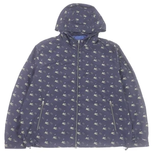 ETRO Men's Hooded Blouson Jacket 21SS Pegaso Wzip Nylon Navy XL Size Italy - Picture 1 of 11