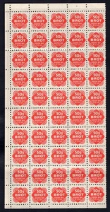GB WW2 1944 Germany Bread Ration Coupons Part Sheet, British Forgery from Period - Picture 1 of 2