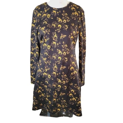 Zara Mujer Vestido Mediano Mujer Funda Manga Larga Flor Elastizada Cremallera Suave Foto 1 de 4