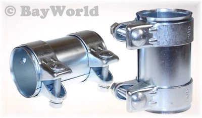 2x Rohrverbinder 55mm Auspuffschelle 55x59,5x125 Universal Doppelklemme 55x125mm - Bild 1 von 4