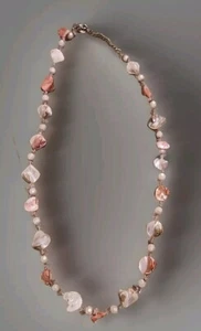 Esmor Glass Beads Abalone Shell 30 To 33 Inch Necklace Vintage - Picture 1 of 7