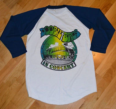 *1978 DOOBIE BROTHERS* vtg Rare 70's Concert Tour shirt (M/L) Raglan 3/4 Jersey - Image 1 of 3
