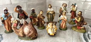 Belén Italia Vintage 11 Piezas Nuevo de Lote Antiguo Papel Maché Fontanini - Imagen 1 de 24
