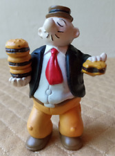 Popeye character: Wimpy Eating Burgers 1989 Plastic Figurine 3" Sturdy shape!