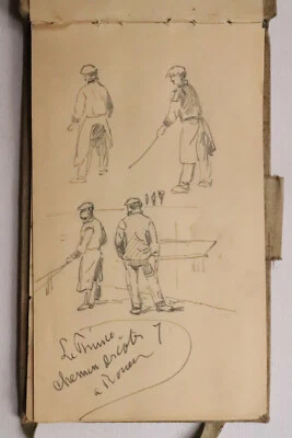 THEODORE DE BROUTELLES CARNET DESSINS DIEPPE PECHEURS PECHE COTE NORMANDE - Photo 1/4