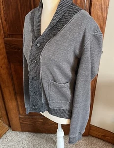 Seduka Men's Shawl Collar Button Down Cardigan Gray Sz S Pockets - Picture 1 of 13