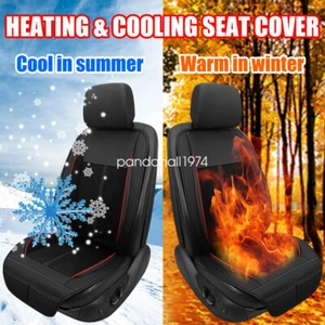 1x Universal 12V Heating Cooling Car Cushion Seat Cover Warmer Cooler Black - Picture 1 of 6