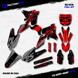 Gray & Red Slick Graphic Kit fits Yamaha YZ250F YZ450F 14-16 YZF 250 450 - Foto 1 di 5
