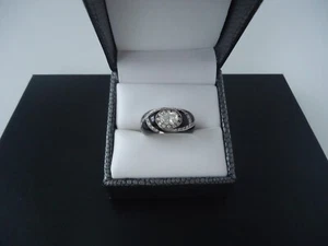 Designer Hidalgo Sterling Silver Black Enamel Band Ring Size 10 - Picture 1 of 9