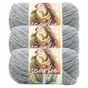 (3 Pack) Lion Brand Yarn 826-216K Scarfie Yarn, Cream/Silver - Picture 1 of 4