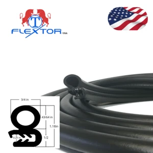 12 feet Medium size Rubber Seal Door Protector Weather Stripping Edge Waterproof - Picture 1 of 7