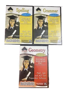 3 High Achiever PC CD Roms Spelling Grammar & Geometry Sealed Home Schooling - Picture 1 of 3