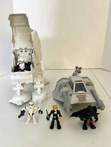 Star Wars Galactic Heroes Imperial AT-AT Fortress Walker & Snowspeeder 4 Figures - Picture 1 of 5
