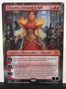 MTG Chandra Dressed to Kill 279 Innistrad Crimson Vow Mythic NM Mint Borderless - Picture 1 of 2