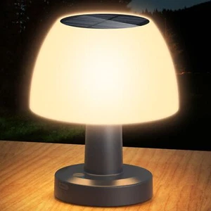 Solar Table Lamp Night Light Outdoor Garden Warm White Reading Lamp Rechargeable - Picture 1 of 9
