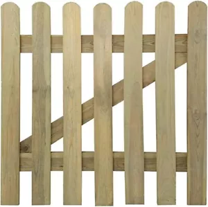 Handgefertigt 3 x 3 Fuß Holz Gartentor, Lattenzaun Tor, runde Oberseite - Bild 1 von 7