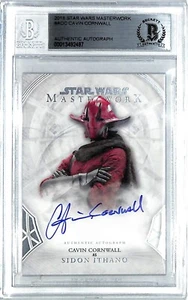 2018 Star Wars Masterwork CAVIN CORNWALL "Sidon Ithano" Signed Card BAS Slabbed - Picture 1 of 3