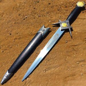 15.5" Masonic Free Mason Medieval Fixed Blade Short Sword Knife Dagger