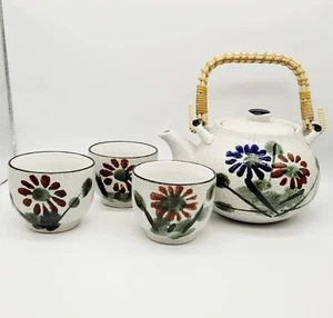 Vintage Hand Painted Floral Stoneware Tea Set Made In Japan Armbee San Francisco - Picture 1 of 13