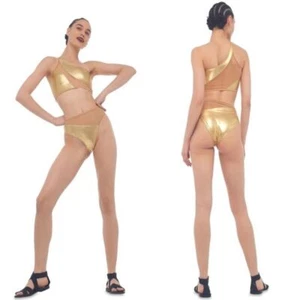 Norma Kamali Snake Mesh Bottom Gold Large NWT - Picture 1 of 10