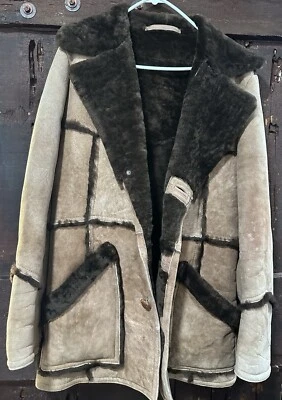 Jaqueta casaco celeiro pele de carneiro ocidental masculina pele de carneiro MATTERHORN 70s vintage real 40 - Imagem 1 de 4